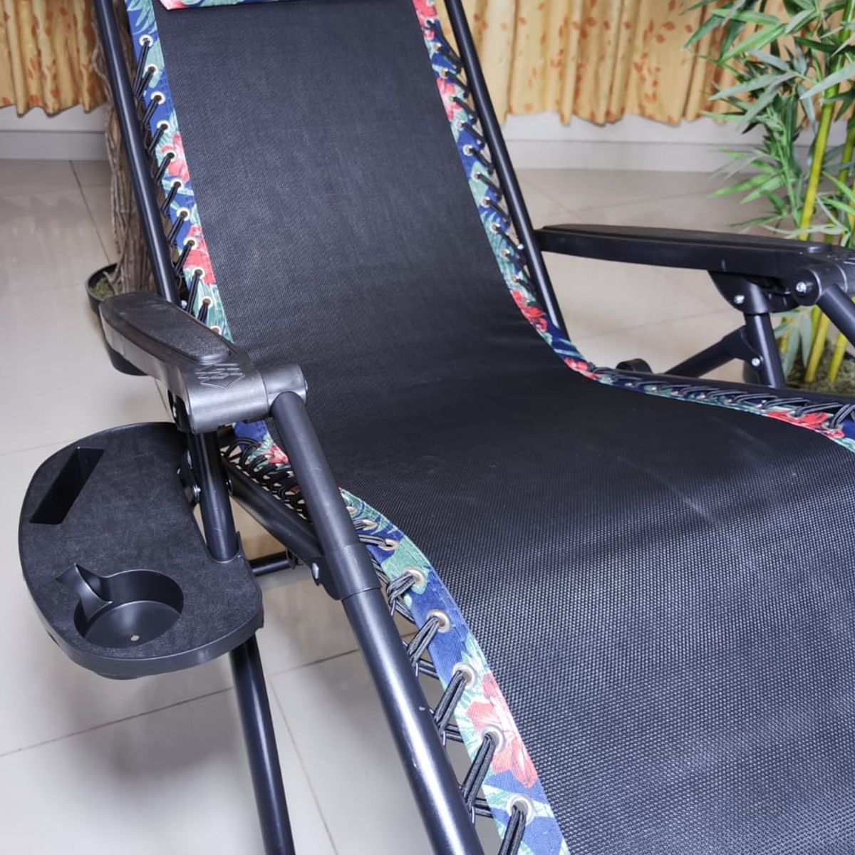 GENERICO - SILLA DE GRAVEDAD CERO PARA EXTERIORES CON BANDEJA POSA VASO