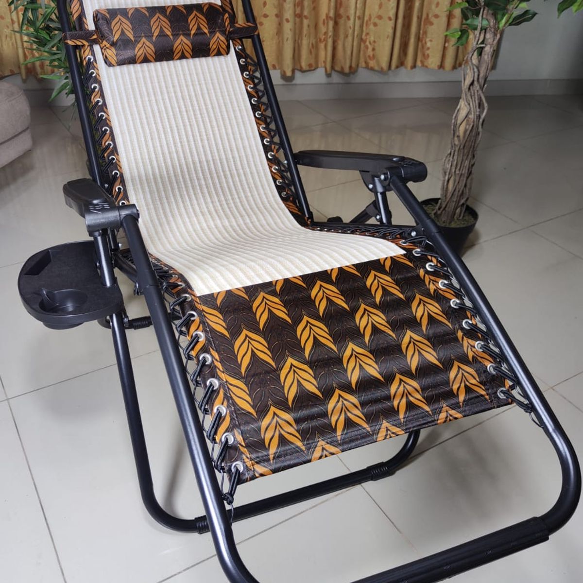 GENERICO - SILLA DE GRAVEDAD CERO PARA EXTERIORES CON BANDEJA POSA VASO