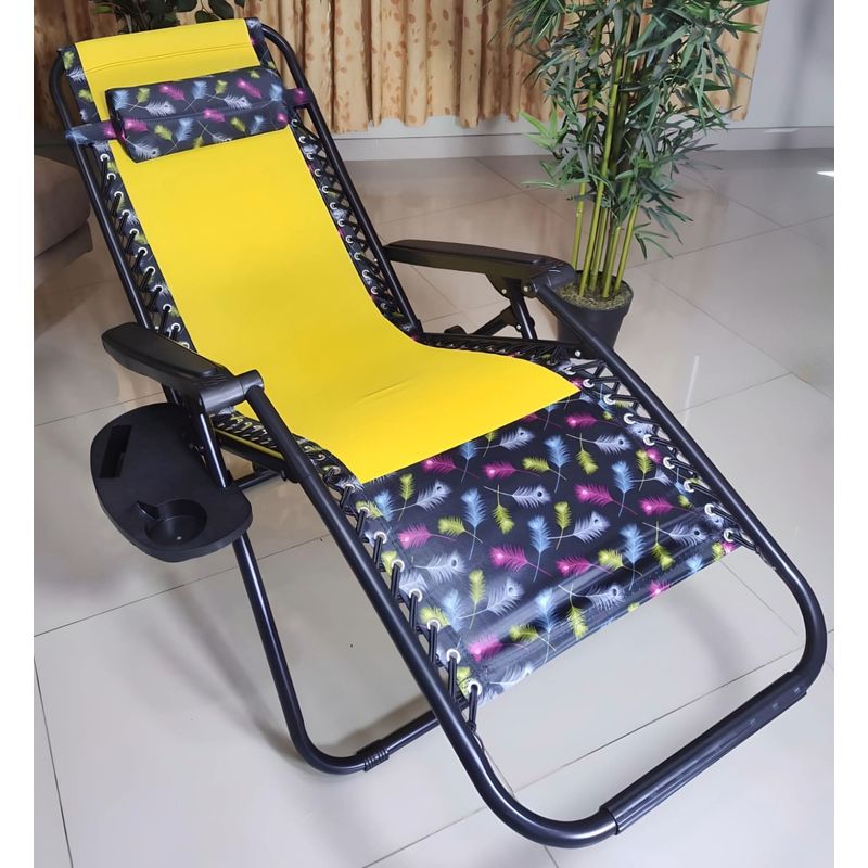 GENERICO - SILLA DE GRAVEDAD CERO PARA EXTERIORES CON BANDEJA POSA VASO