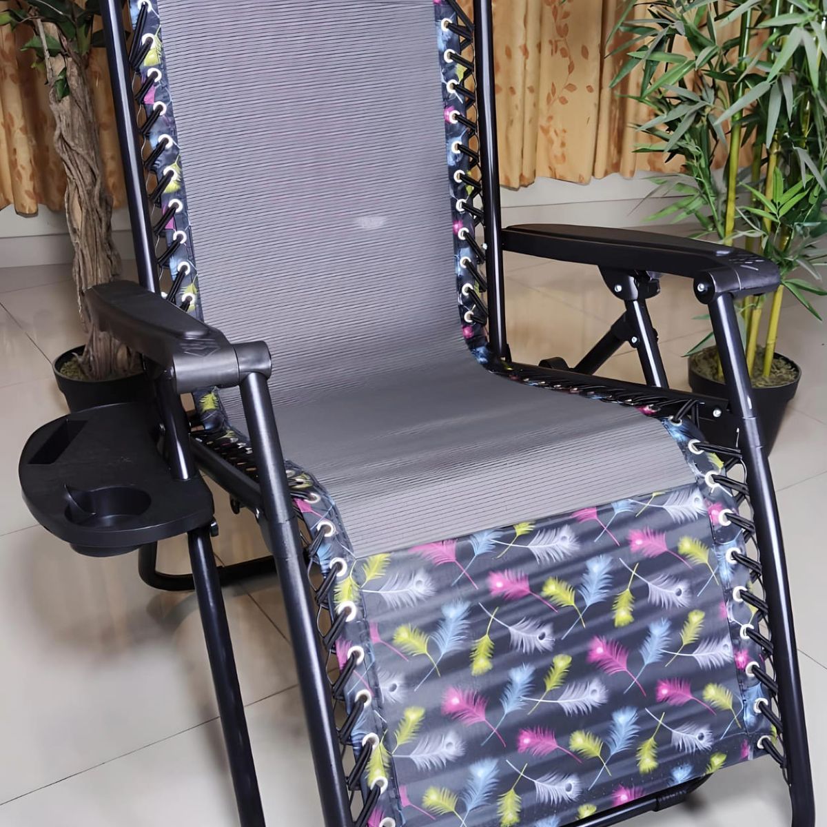 GENERICO - SILLA DE GRAVEDAD CERO PARA EXTERIORES CON BANDEJA POSA VASO