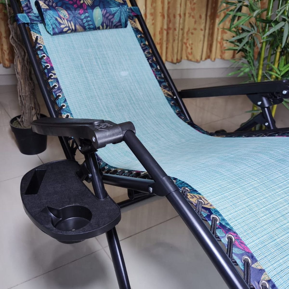 GENERICO - SILLA DE GRAVEDAD CERO PARA EXTERIORES CON BANDEJA POSA VASO