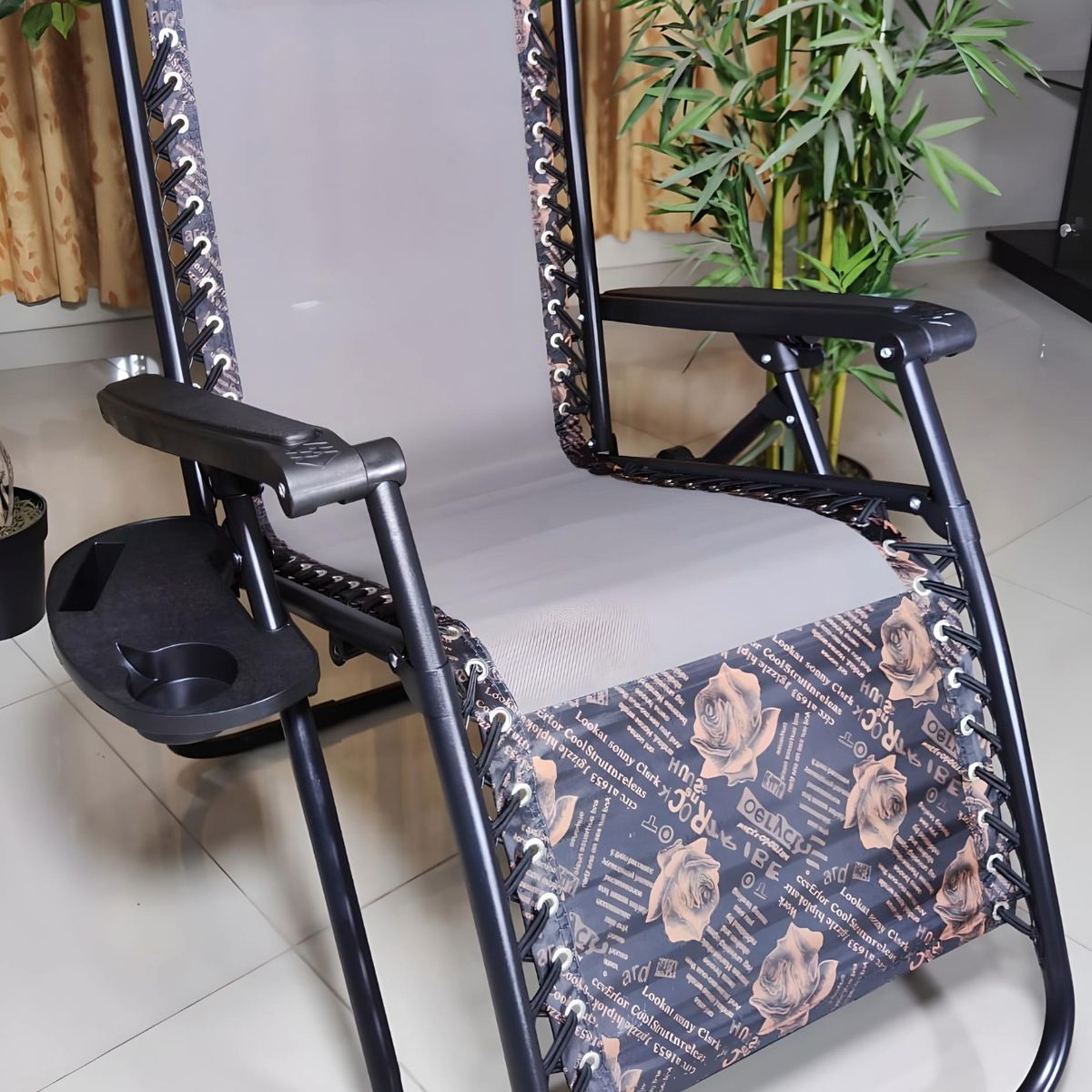 GENERICO - SILLA DE GRAVEDAD CERO PARA EXTERIORES CON BANDEJA POSA VASO