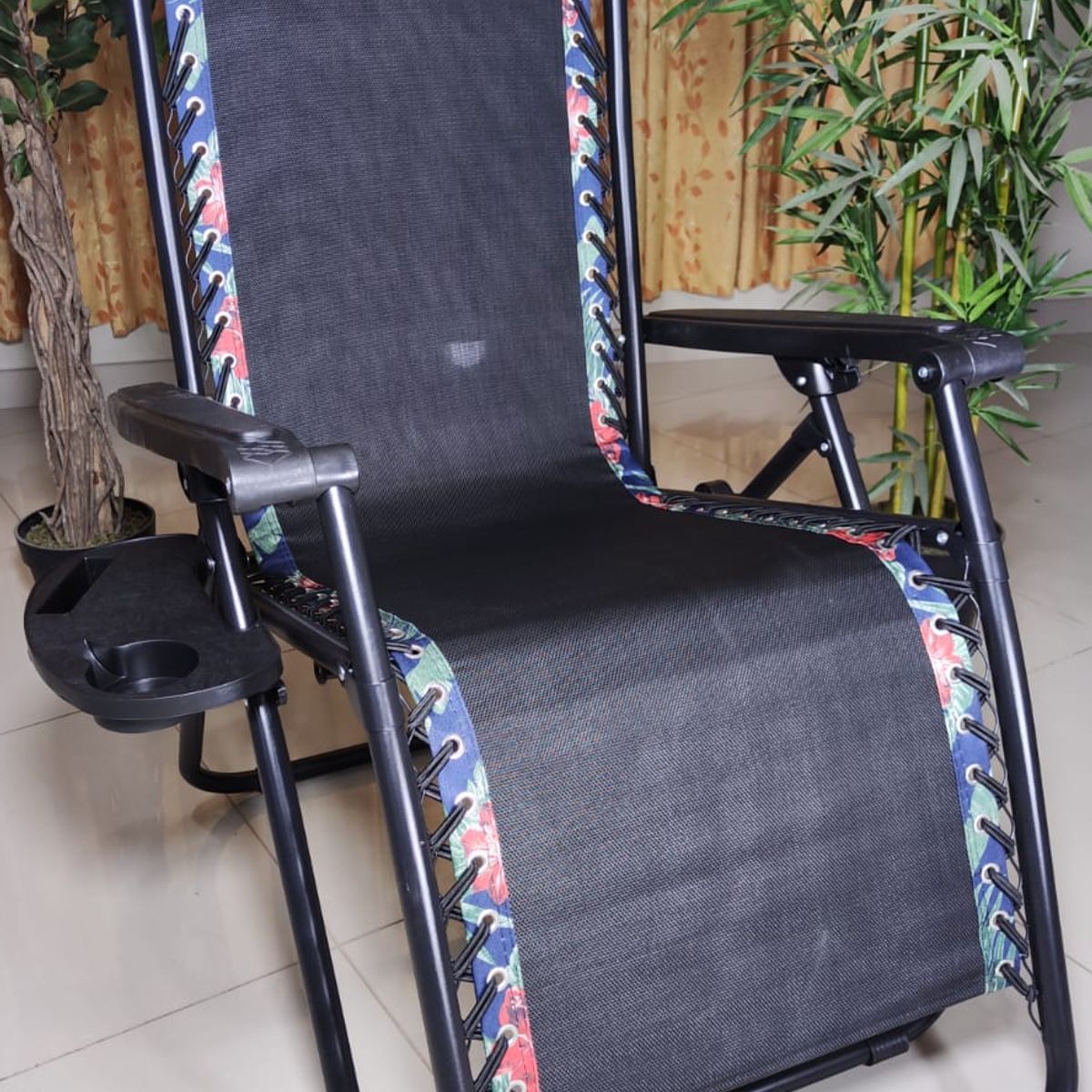 GENERICO - SILLA DE GRAVEDAD CERO PARA EXTERIORES CON BANDEJA POSA VASO