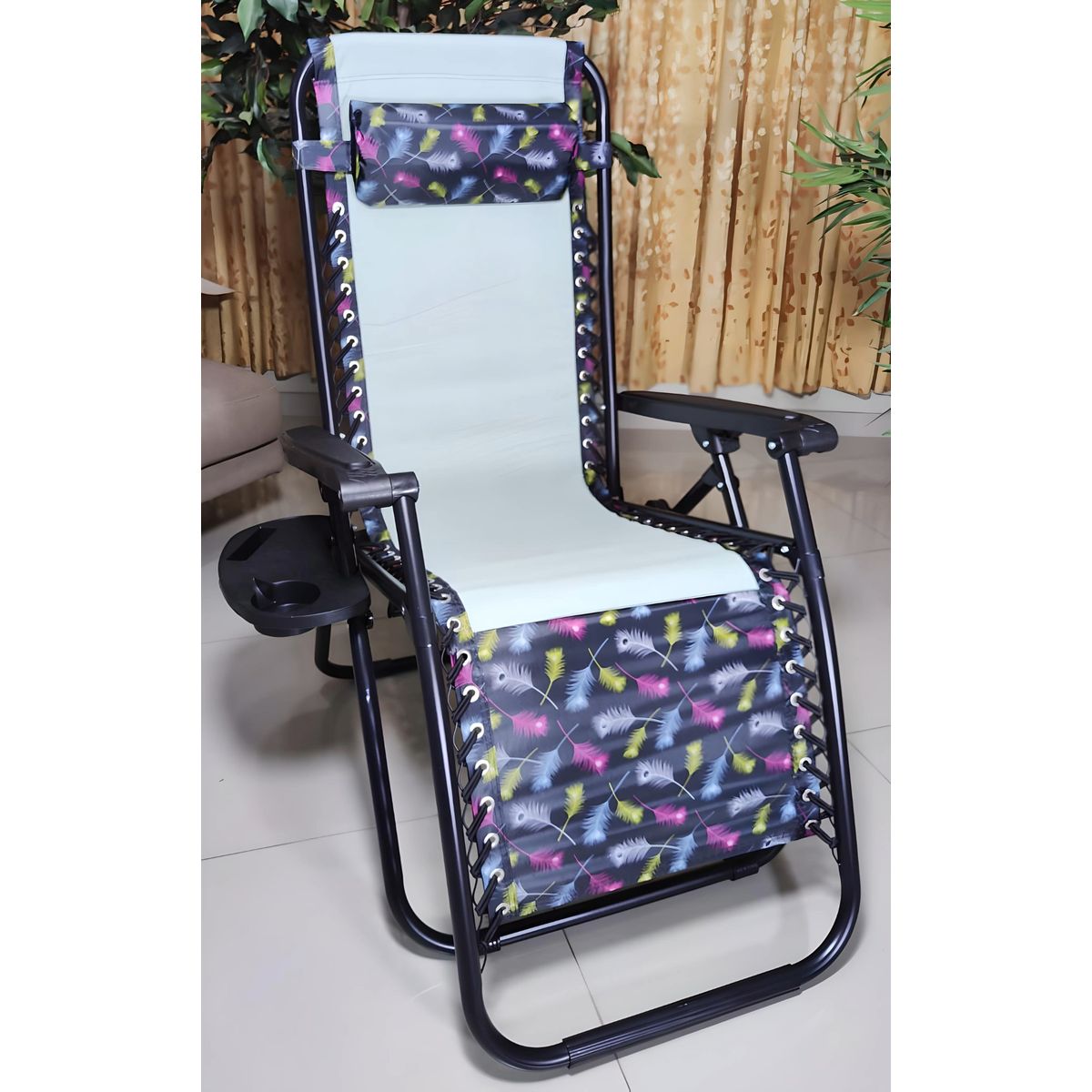 GENERICO - SILLA DE GRAVEDAD CERO PARA EXTERIORES CON BANDEJA POSA VASO