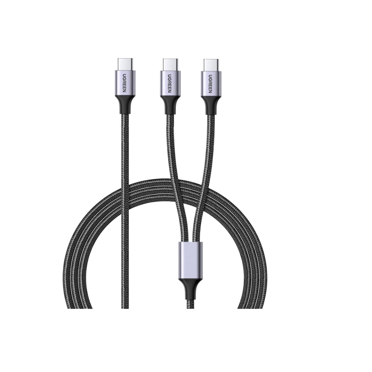 UGREEN - Cable 100 watts Tipo C a 2 salidas Tipo C 1.5 Metros Carga Rapida