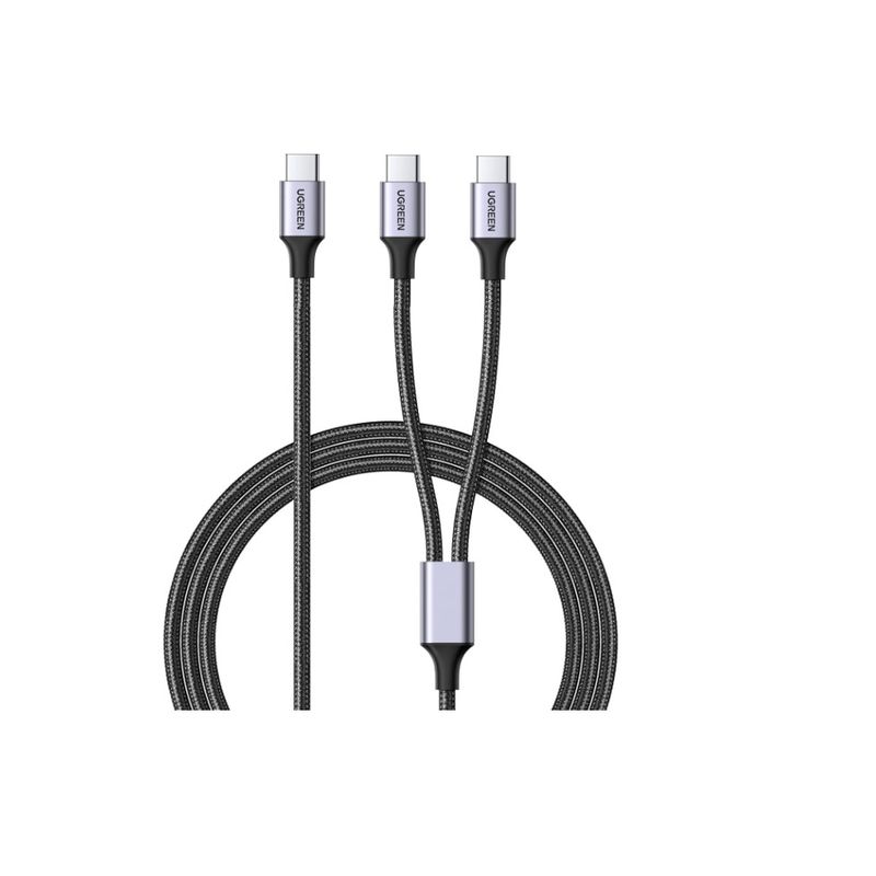 UGREEN - Cable 100 watts Tipo C a 2 salidas Tipo C 1.5 Metros Carga Rapida