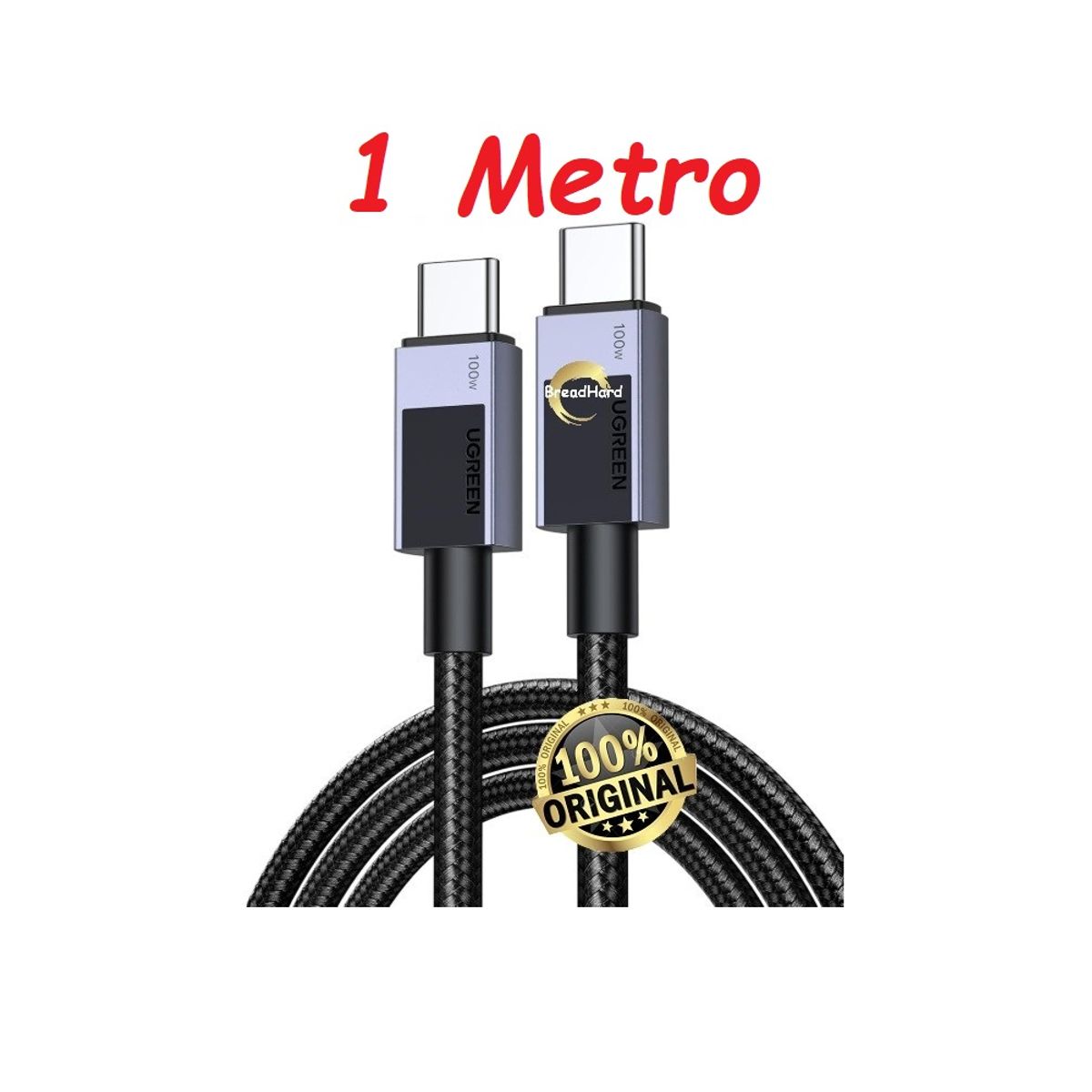 UGREEN - Cable 240 watts Tipo C a Tipo C 1 Metro Carga Rapida Ugreen