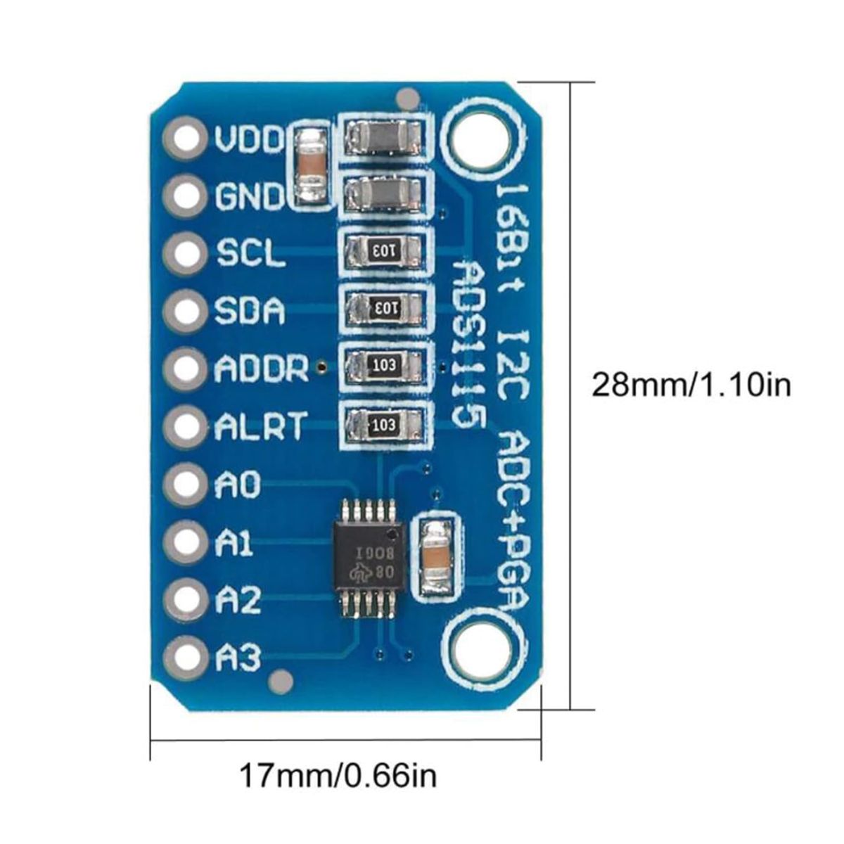 GENERICO - Modulo ADC ADS1115 Convertidor Analogico a Digital de 16 Bits con I2C