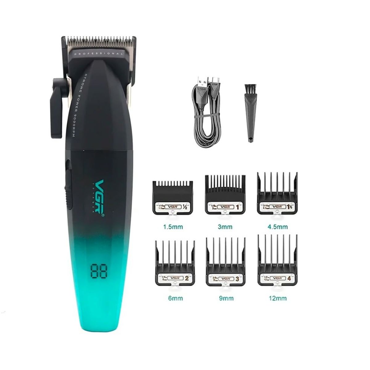 PREMIUM - Maquina Corta Pelo Profesional VGR V-003 Turbo 9000 RPM Usb