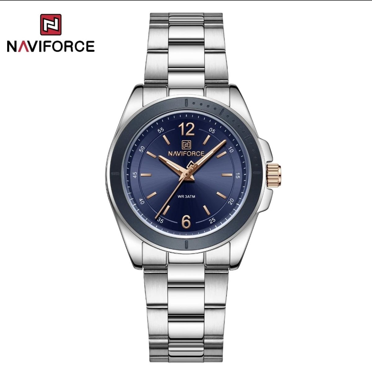 NAVIFORCE - Reloj Naviforce 5062 Correa Acero Plateado Para Dama