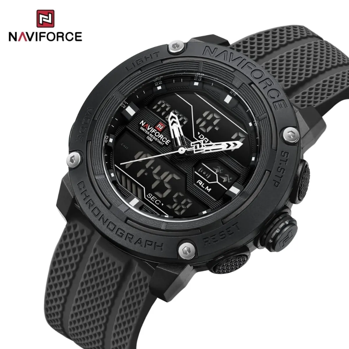 NAVIFORCE - Reloj Naviforce NF7114 Negro Silicona DUAL para Caballero
