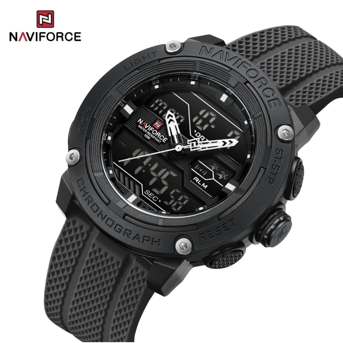 NAVIFORCE - Reloj Naviforce NF7114 Negro Silicona DUAL para Caballero