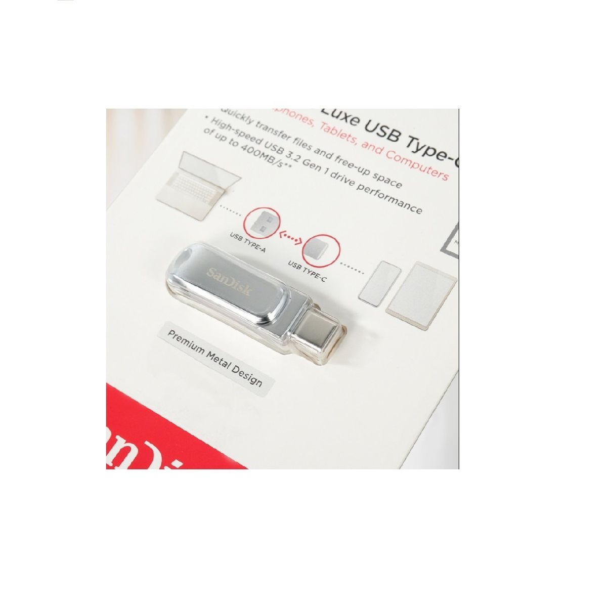 SANDISK - Memoria Sandisk Dual Drive 128 Gb Tipo C Usb 3.2 Original