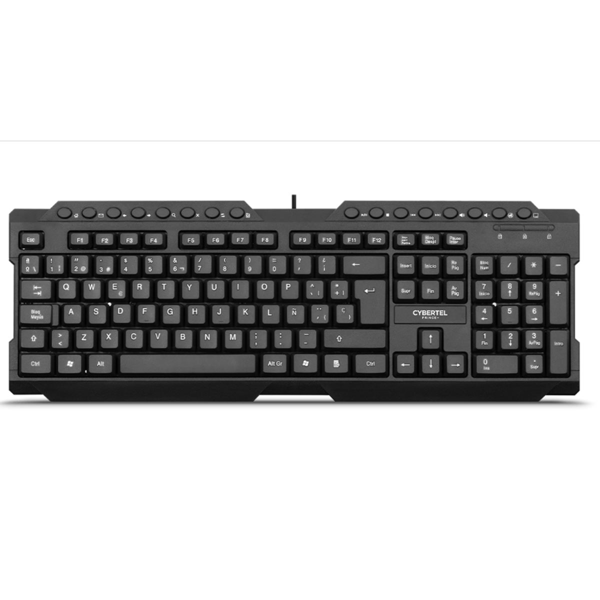 CYBERTEL - Teclado Multimedia MERCURY CYB K201 USB TSEMICURVAS CYBERTEL