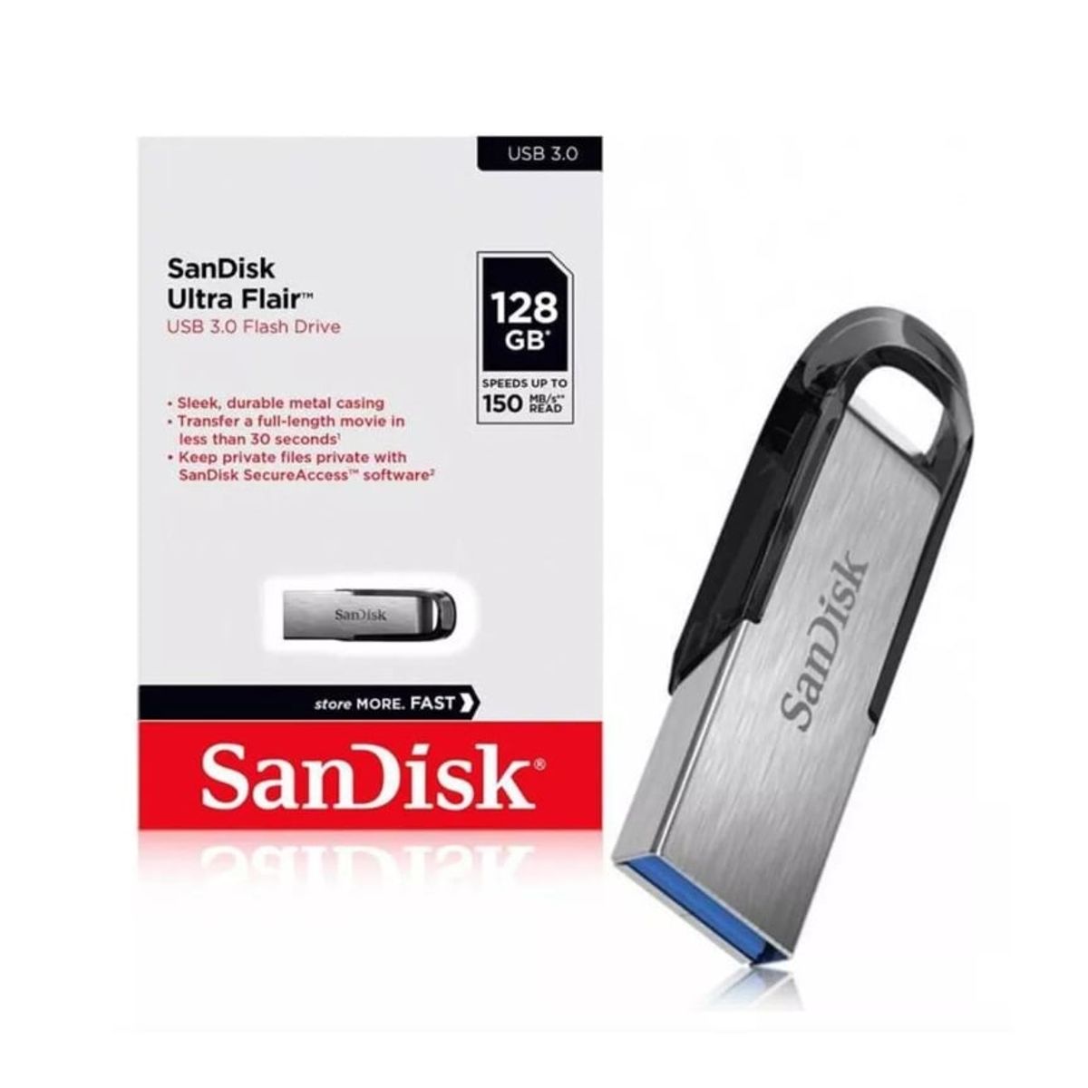 SANDISK - Memoria USB Sandisk Ultra Flair 128GB USB 3.0 150mbps