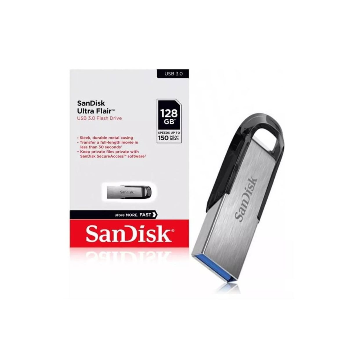 SANDISK - Memoria USB Sandisk Ultra Flair 128GB USB 3.0 150mbps