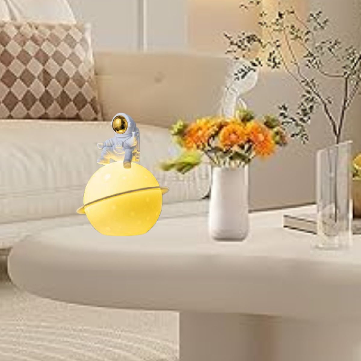 GENERICO - LÁMPARA PORTÁTIL MESA ESCRITORIO ADORNO DECORATIVO ASTRONAUTA EN LUNA