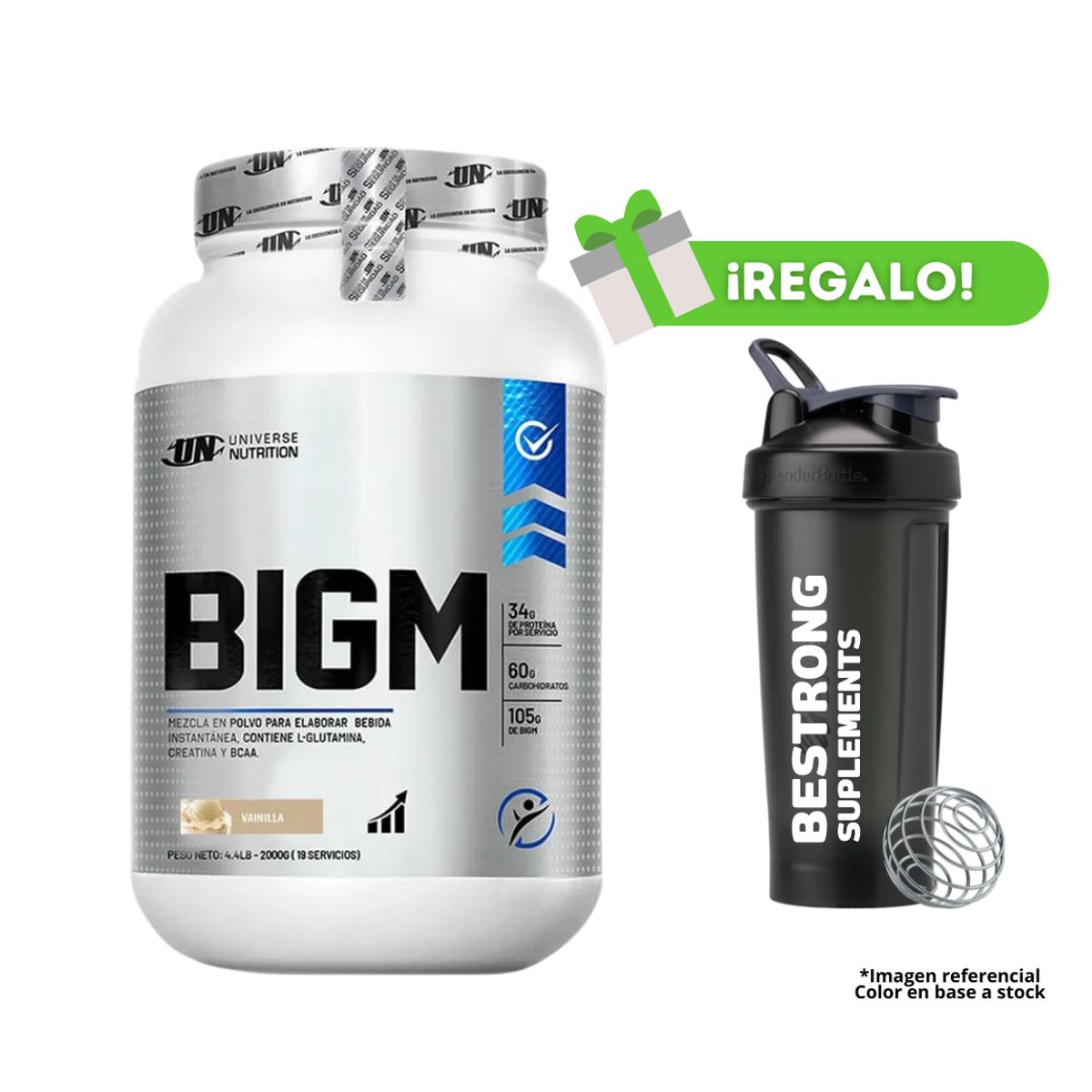 UNIVERSE NUTRITION - PROTEÍNA BIGM 2KG VAINILLA + SHAKER