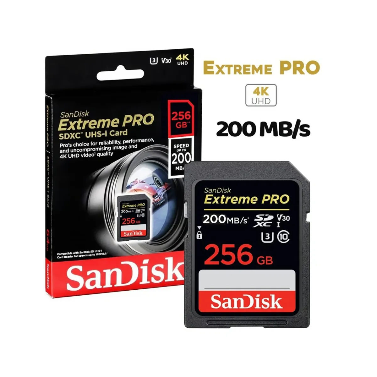 SANDISK - Memoria Sandisk SD Extreme PRO 200mbs 256GB Camaras