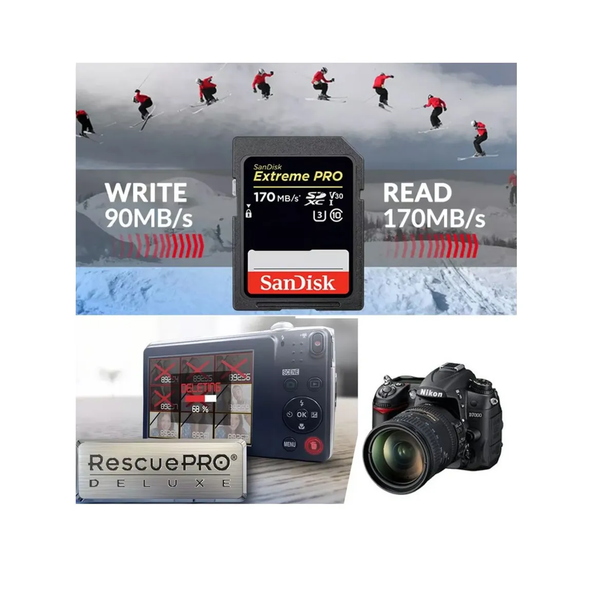 SANDISK - Memoria Sandisk SD Extreme PRO 200mbs 256GB Camaras