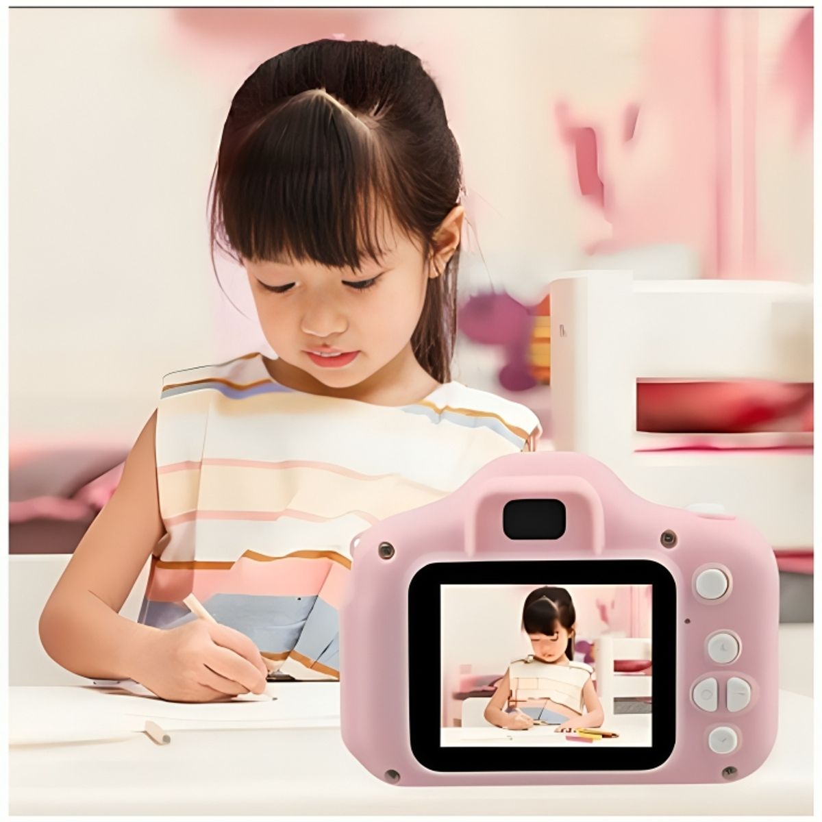 GENERICO - Mini Cámara Digital Para Niños Color Rosado