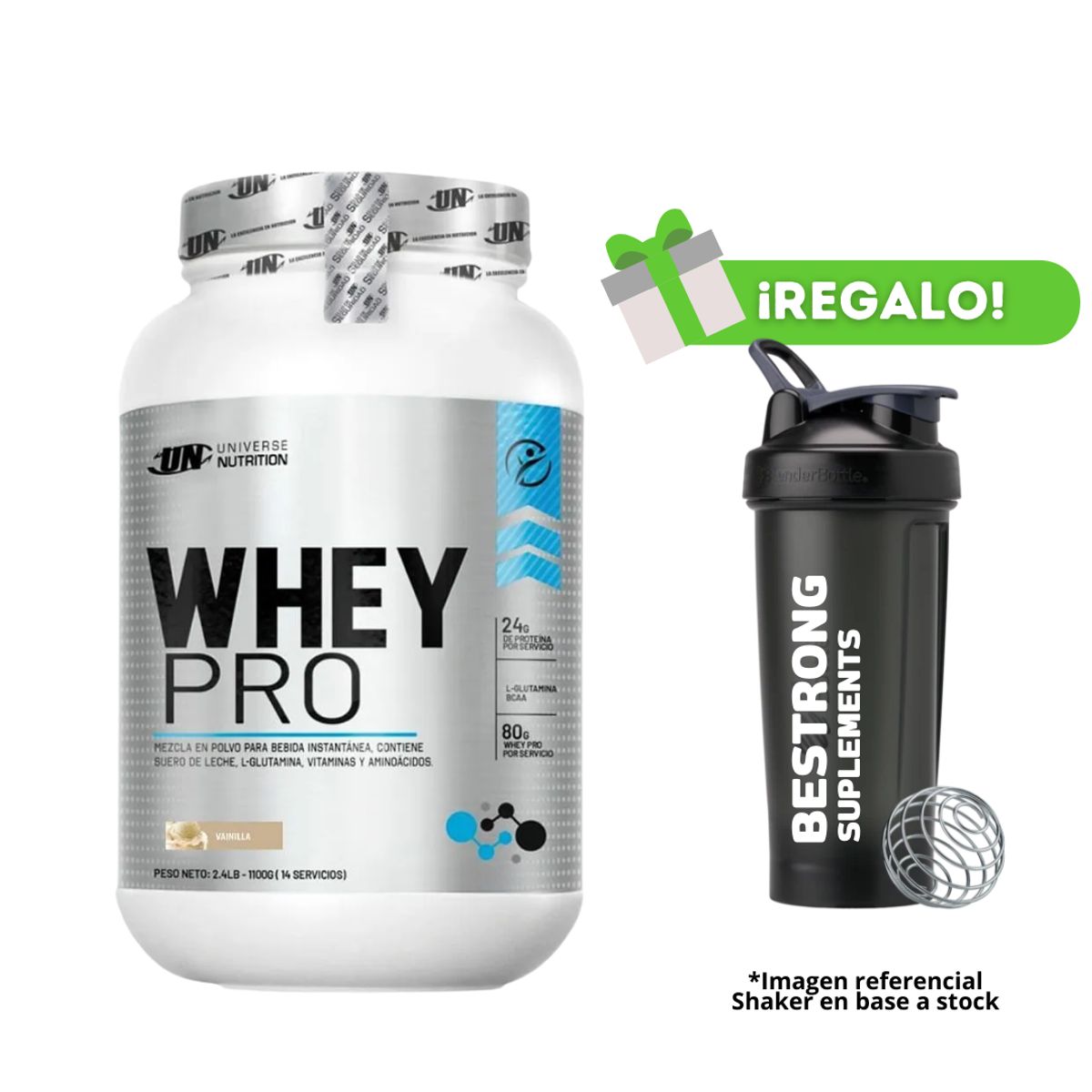 UNIVERSE NUTRITION - PROTEÍNA WHEYPRO 1KG VAINILLA + SHAKER
