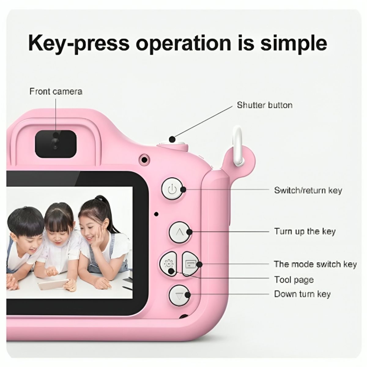 GENERICO - Mini Cámara Digital Kawaii para Niños Recargable con Protector