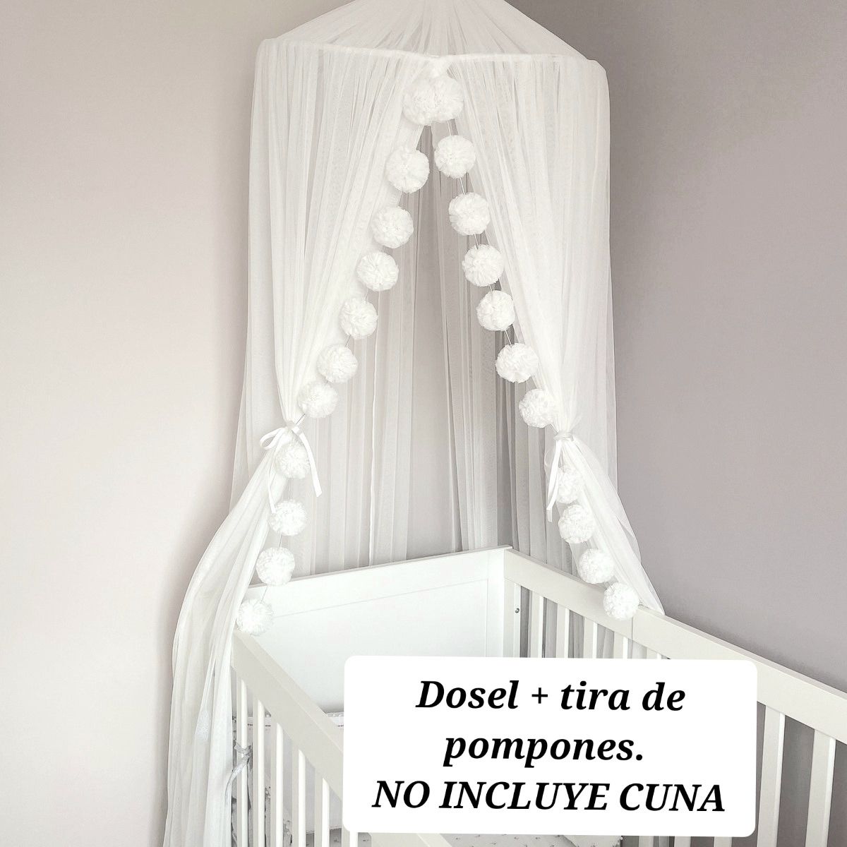 GENERICO - Dosel de tul 240 x 60 cm color blanco