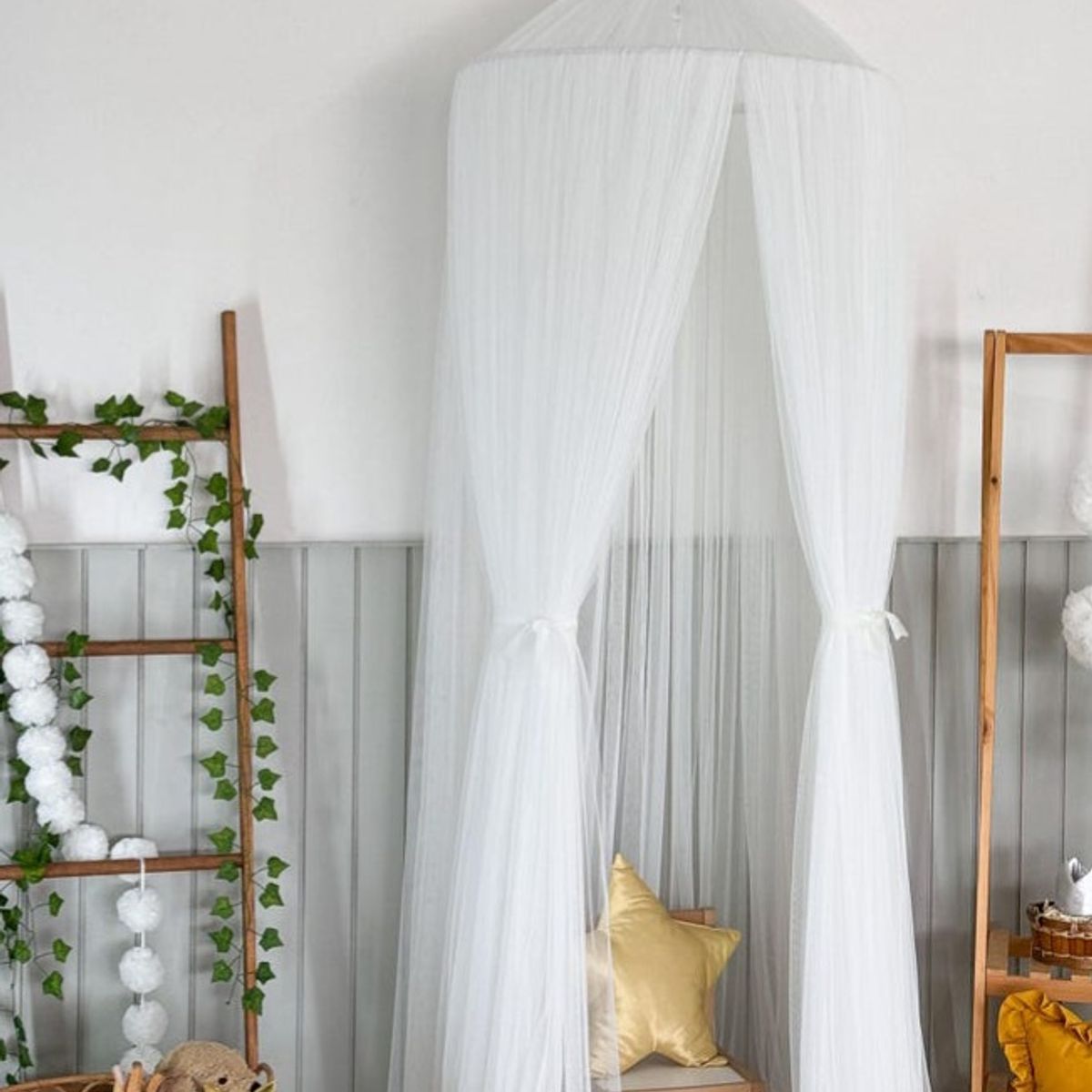 GENERICO - Dosel de tul 240 x 60 cm color blanco