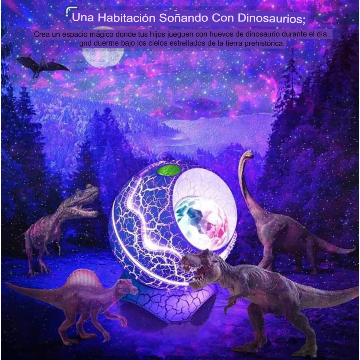 GENERICO - LÁMPARA PROYECTOR ADORNO MULTICOLOR OFICINA LUZ LED GALAXIA HUEVO DINO DORMITORIO NIÑOS