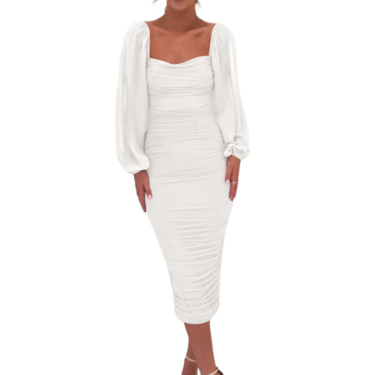 BLWOENS - Vestidos casuales de para mujeres - Blanco