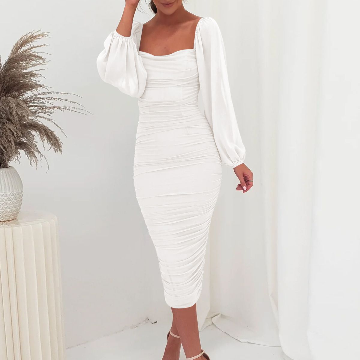 BLWOENS - Vestidos casuales de para mujeres - Blanco