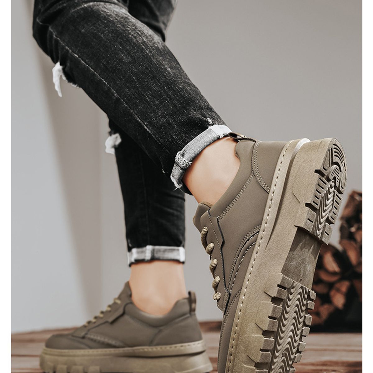 BLWOENS - Zapatos de portivas para hombres Zapatillas - Marrón