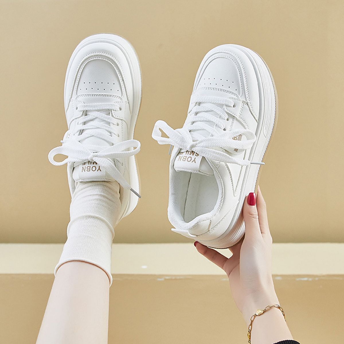 BLWOENS - Zapatos de portivas para mujeres Zapatillas - Blanco