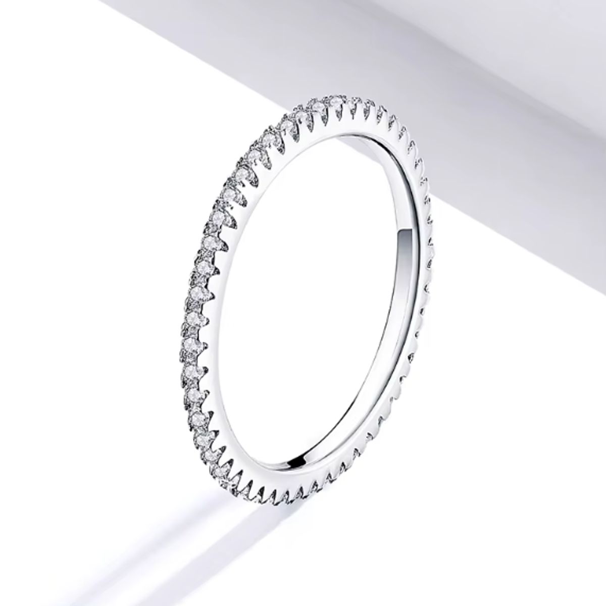 GENERICO - Anillos sortija talla 7  plateado piedras preciosa elegante