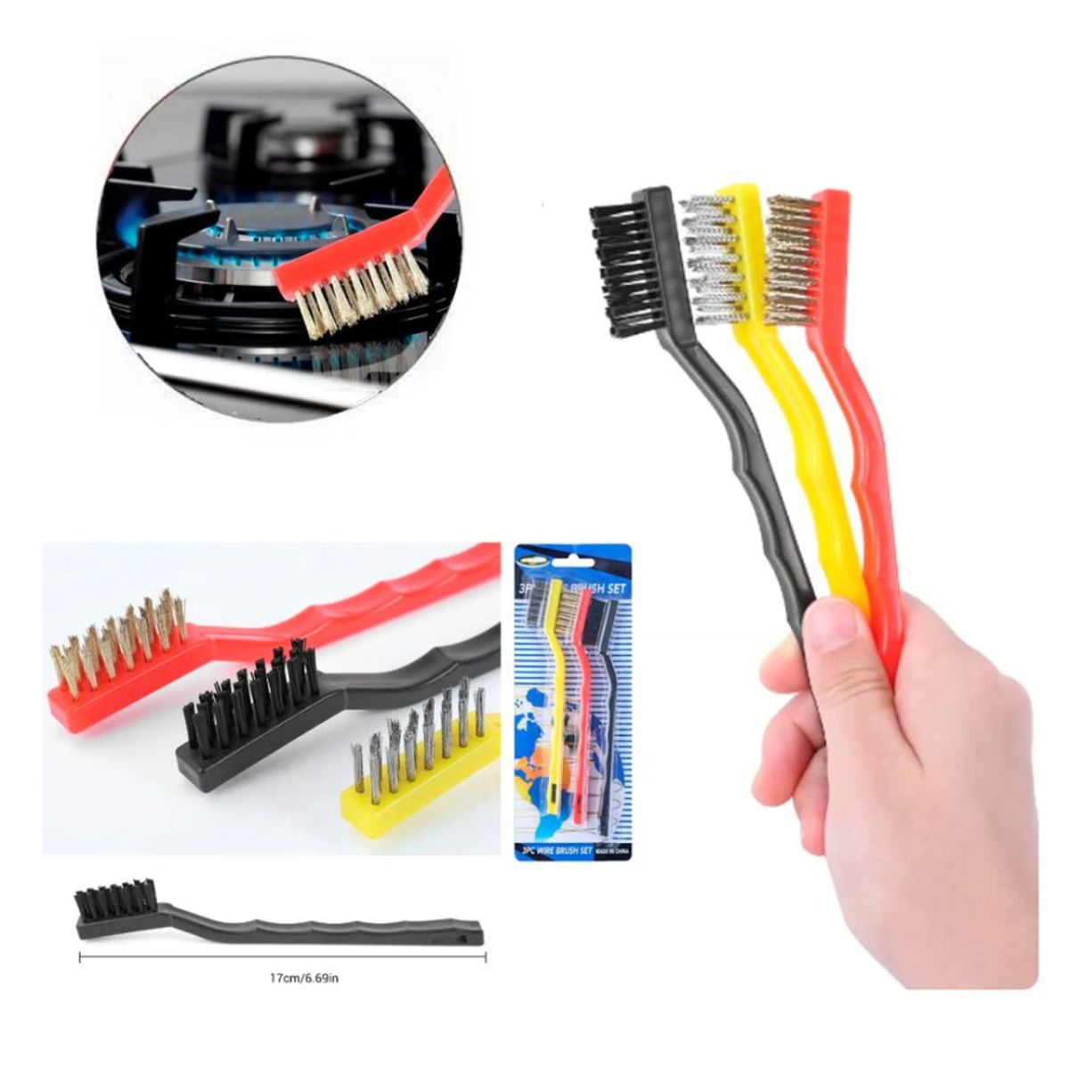 GENERICO - Tripack Cepillo Limpiadores de Oxido de Cocina Multifunción