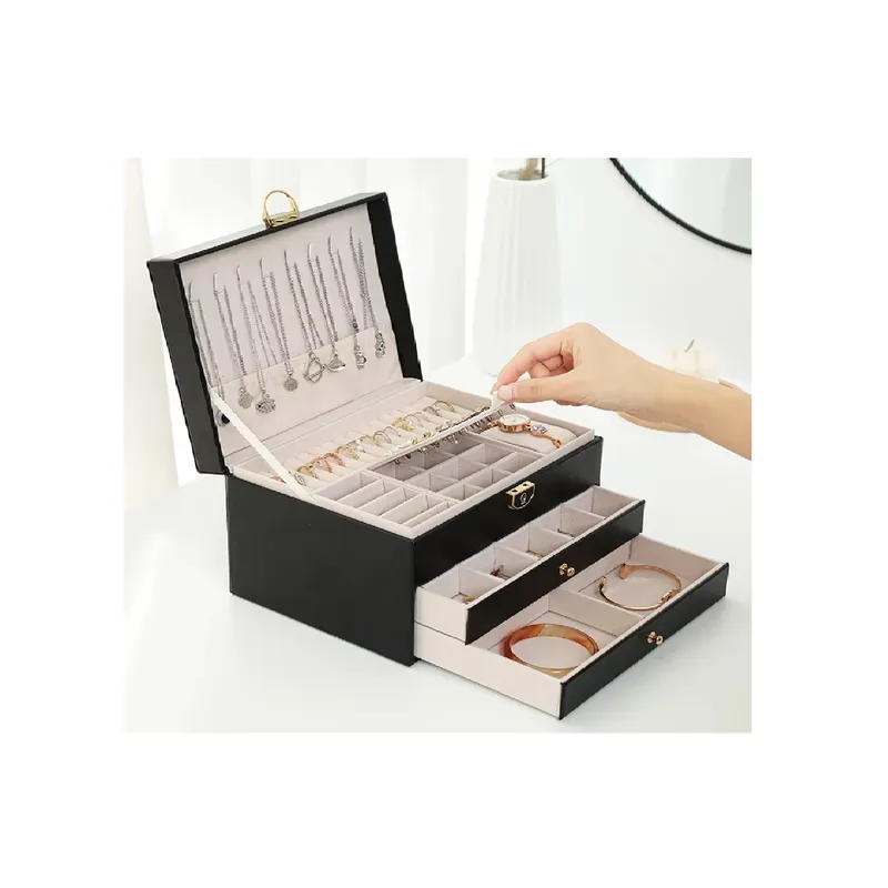 GENERICO - JOYERO COFRE ORGANIZADOR DE JOYAS 3 NIVELES