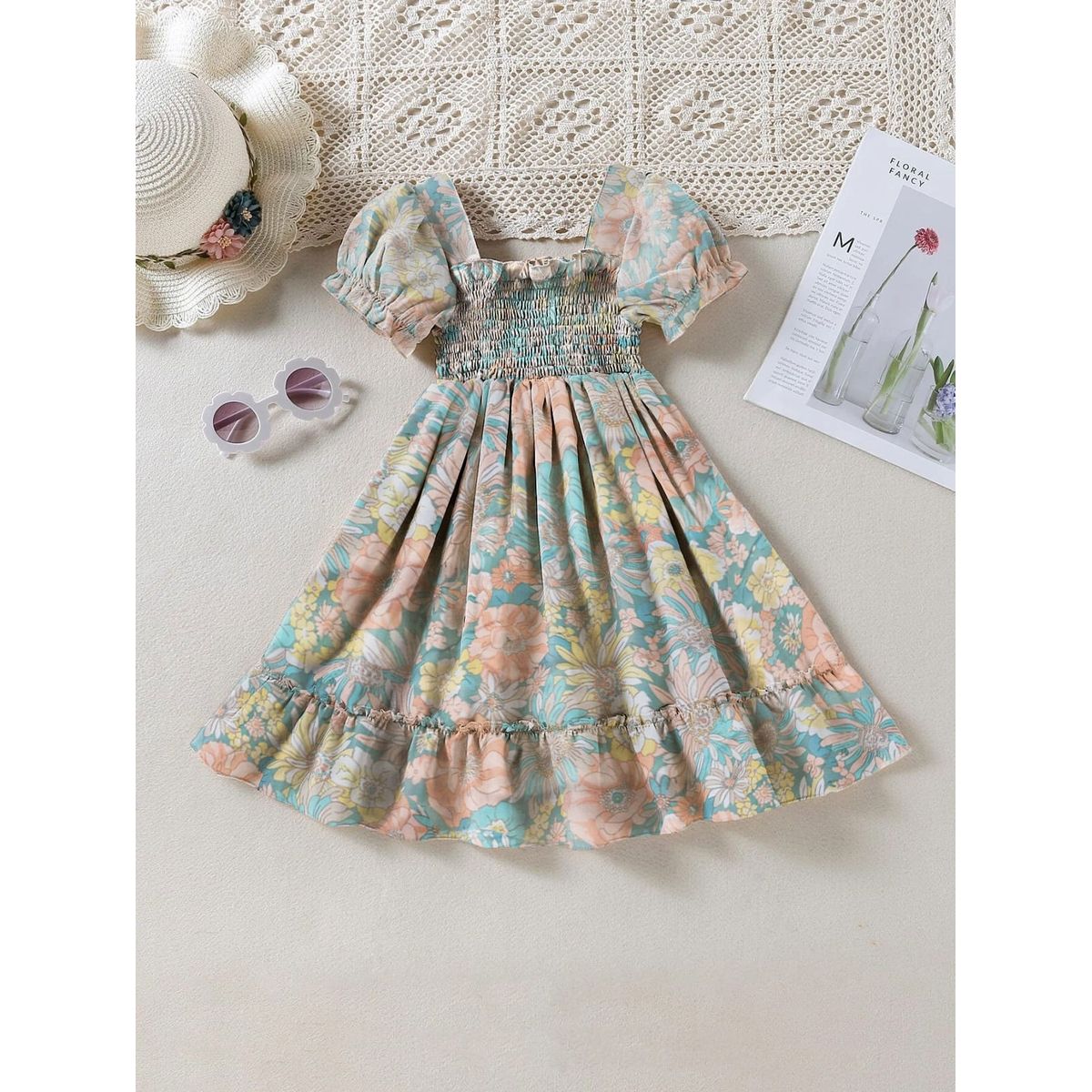 GENERICO - Vestido Flores Verde