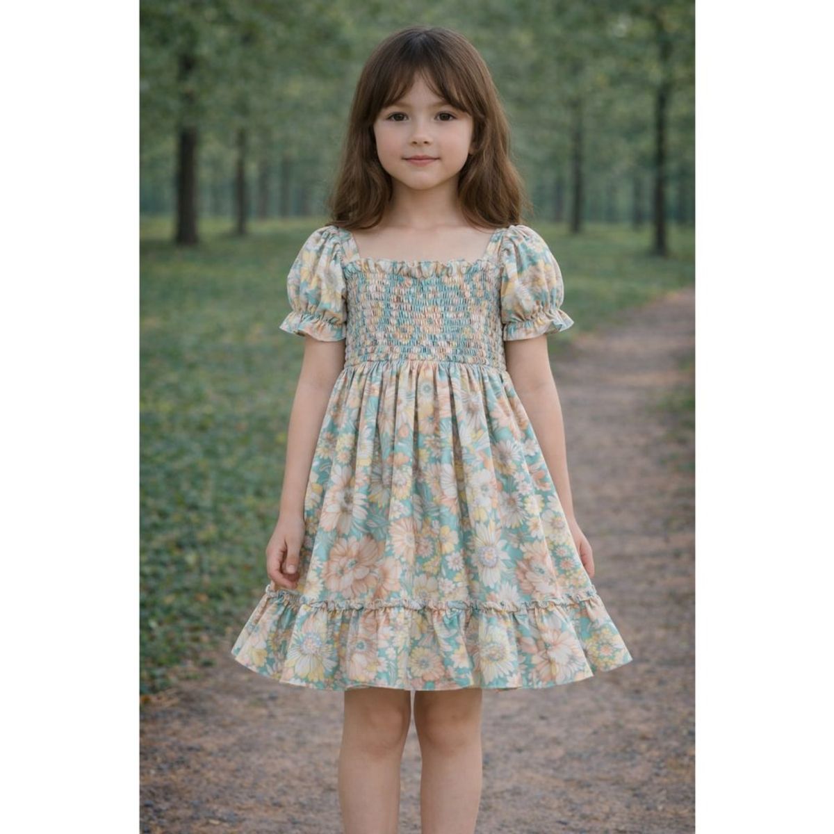 GENERICO - Vestido Flores Verdes