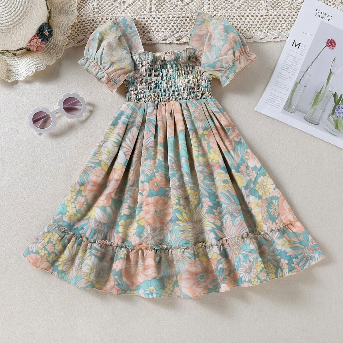 GENERICO - Vestido Flores Verde