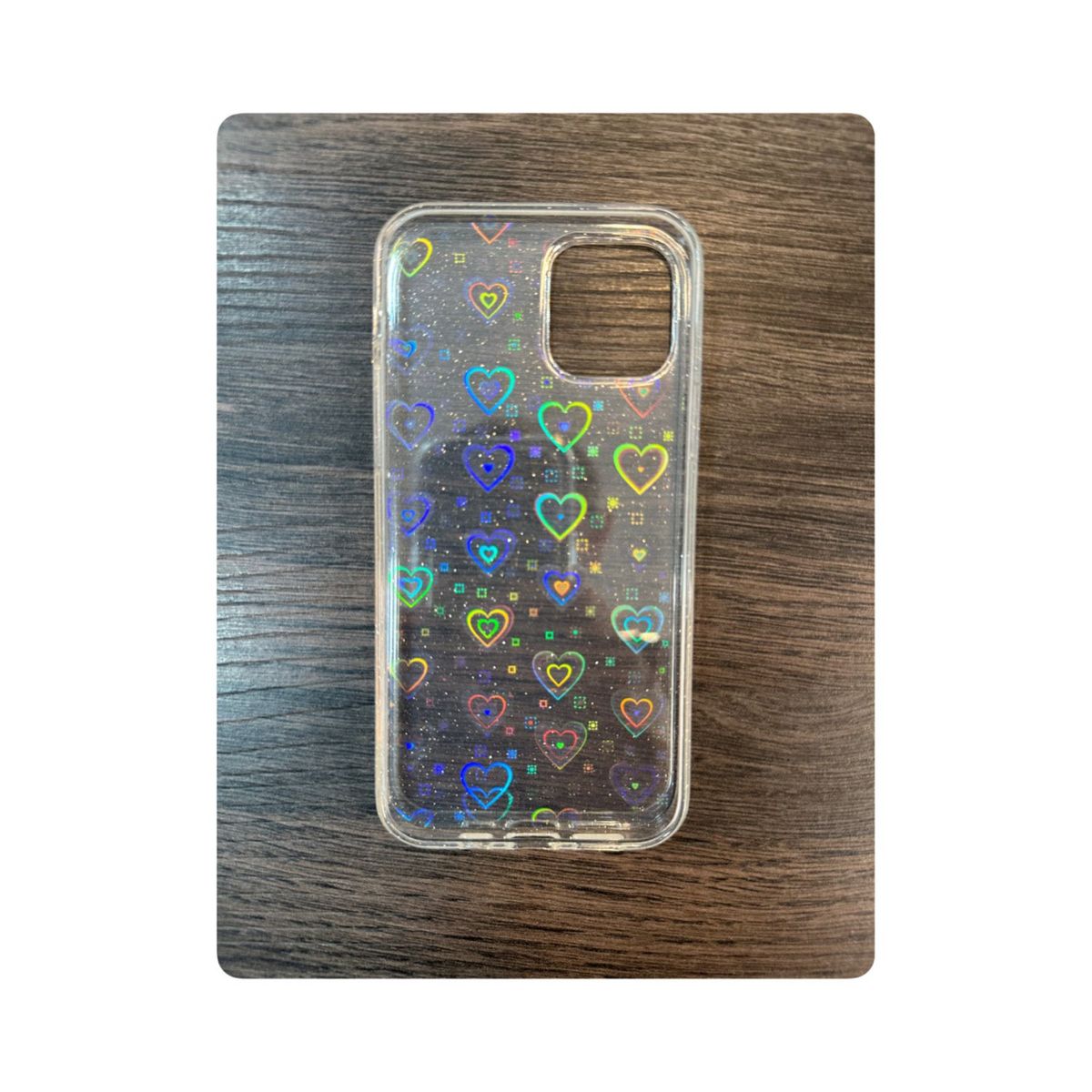 GENERICO - Case Transparente Corazones Tornasol - Iphone 12 Pro