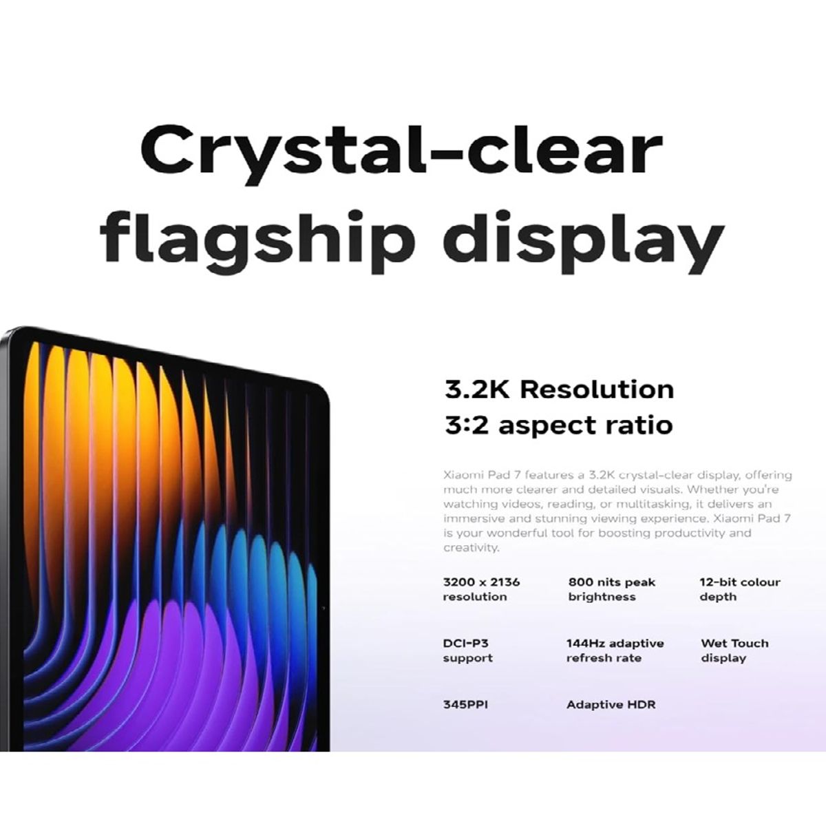 XIAOMI - Tablet Xiaomi Pad 7  Snapdragon 8GB RAM 256GB ROM 8850mha Carga Rapida 45W - BLUE