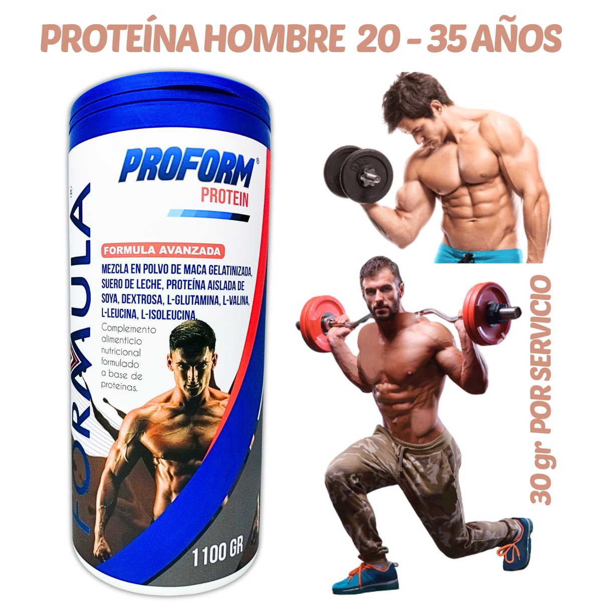 GENERICO - PROTEÍNA GANADOR MASA MUSCULAR FORMULACIÓN AMERICANA 1.1 KG FORMULA V