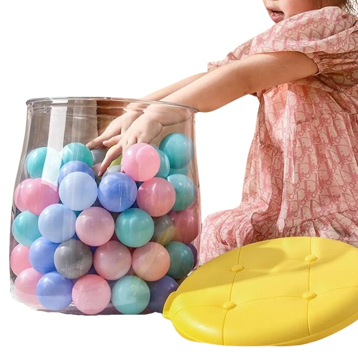 ELMEJORPRECIO - Contenedor de Juguetes Infantil con Asiento Resistente Amarillo