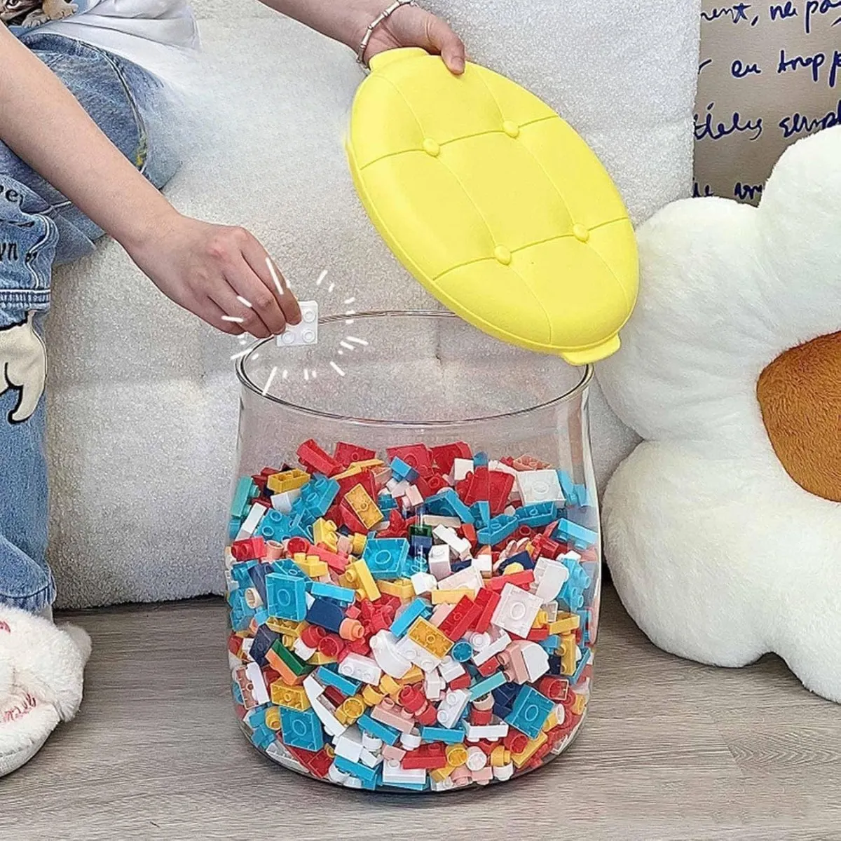 ELMEJORPRECIO - Contenedor de Juguetes Infantil con Asiento Resistente Amarillo