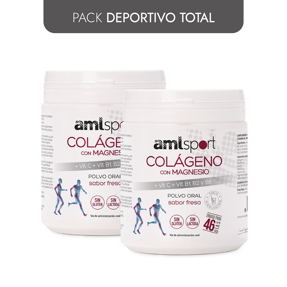 ANA MARIA LAJUSTICIA - PACK DEPORTIVO TOTAL  2 AML SPORT COLAGENO CON MAGNESIO + VITC + VITB1 B2 B6 Polvo
