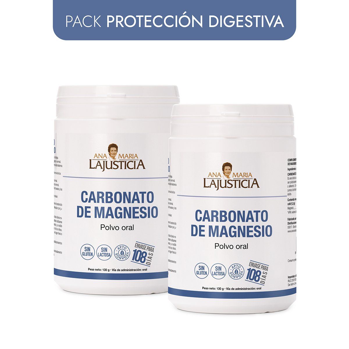 ANA MARIA LAJUSTICIA - PACK PROTECCIÓN DIGESTIVA  2 CARBONATO DE MAGNESIO  Polvo