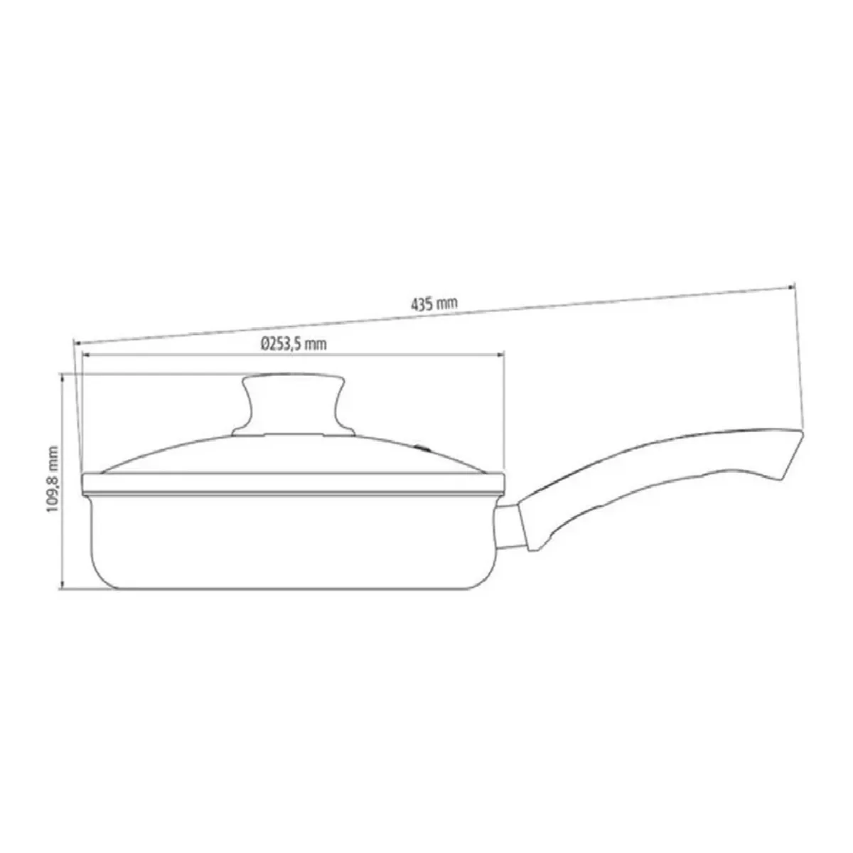TRAMONTINA - Sarten de Aluminio Antiadherente Recta Con Tapa Paris 24 cm
