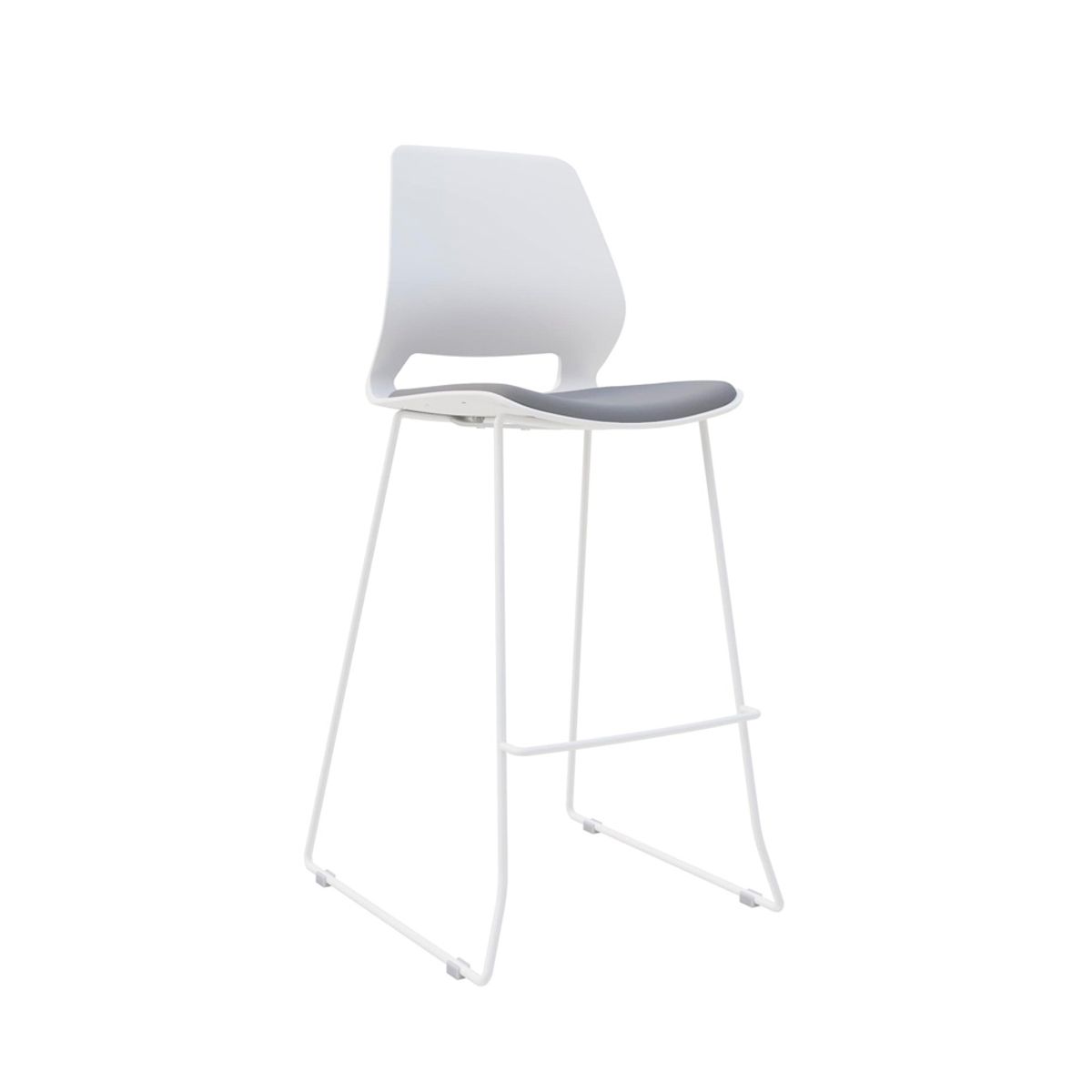 OFIDEAS - Silla Para Bar Fija Marly Reposapies Tapiz Gris Ofideas