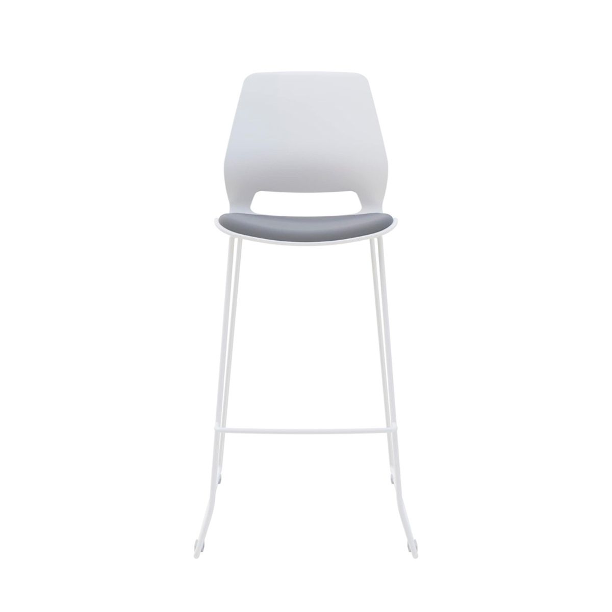OFIDEAS - Silla Para Bar Fija Marly Reposapies Tapiz Gris Ofideas